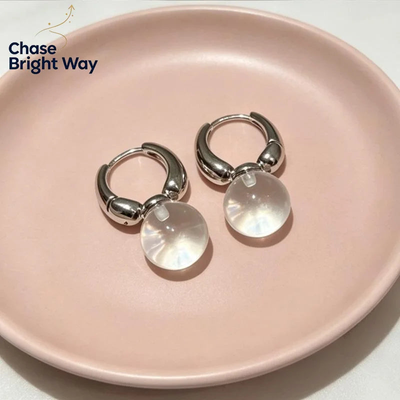 Transparent Round Ball Drop Earrings | Korean Fashion Jewelry