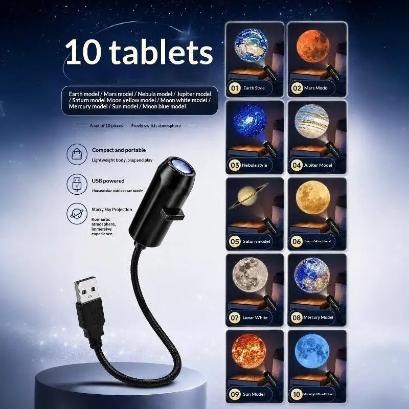 USB Mini Galaxy Projector Night Light – HD Space Projection Lamp