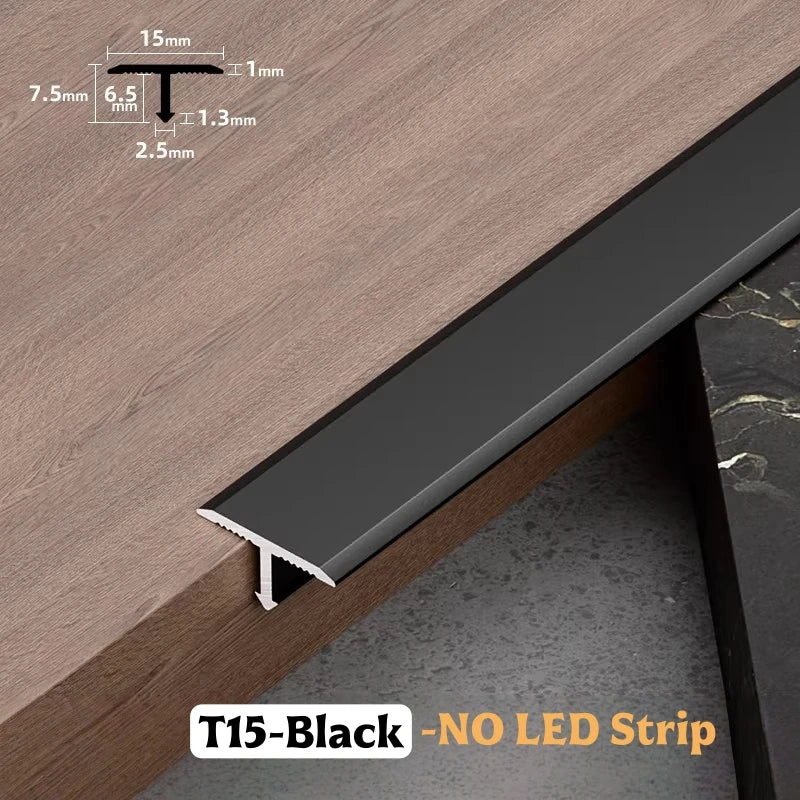 T-Shape Aluminum Floor Transition Strip | Tile Gap Edge Profile