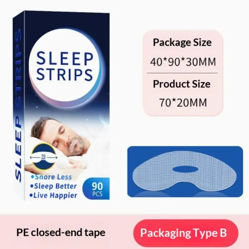 Sleep Mouth Tape Strips 90Pcs – Nasal Breathing Night Aid