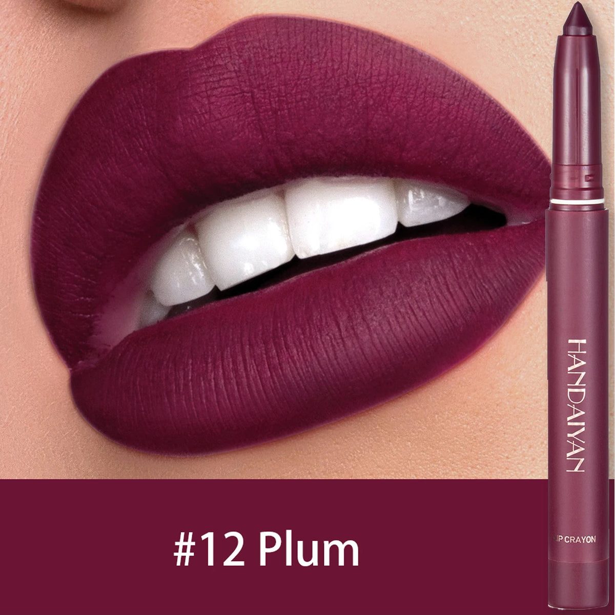 Waterproof Matte Lip Liner Pencil – 12 Shades | Long-Lasting