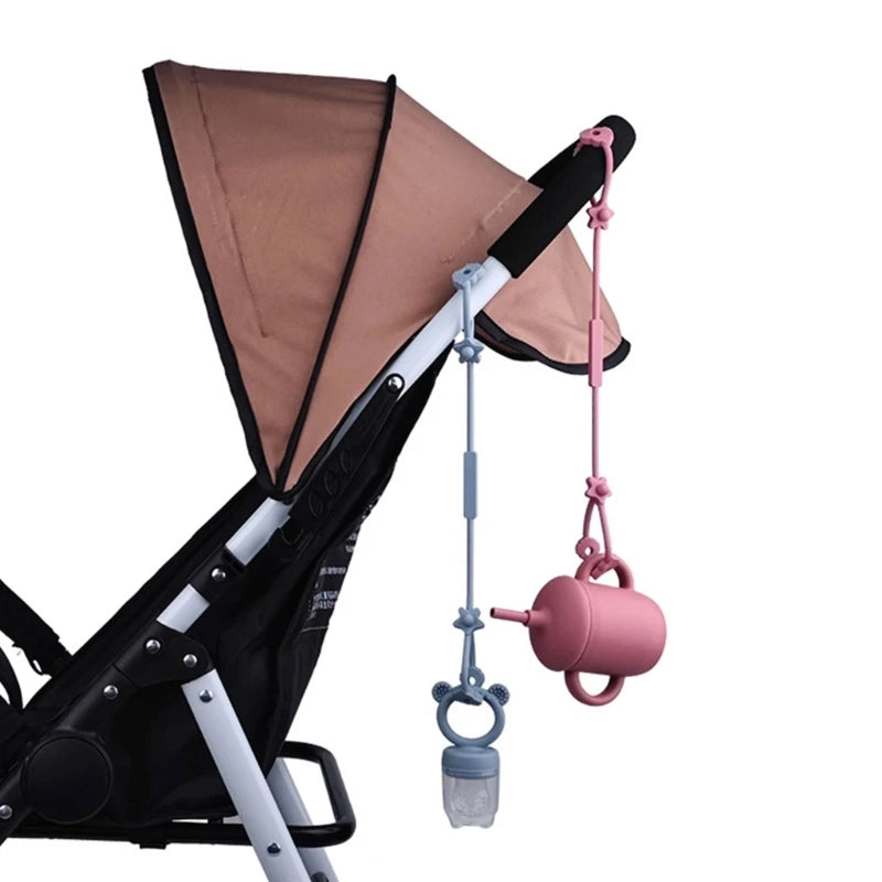 Silicone Baby Pacifier Clip Chain | Stroller & Highchair Strap