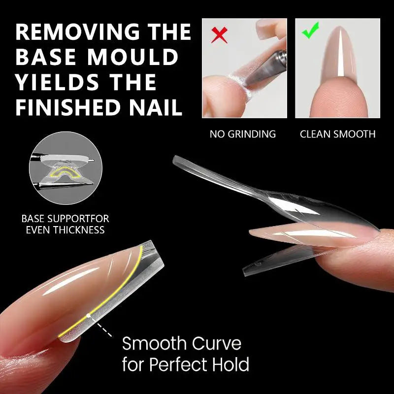 Sandwich Dual Nail Forms – 15 Oval Sizes | 60–300 Pcs Extension Molds