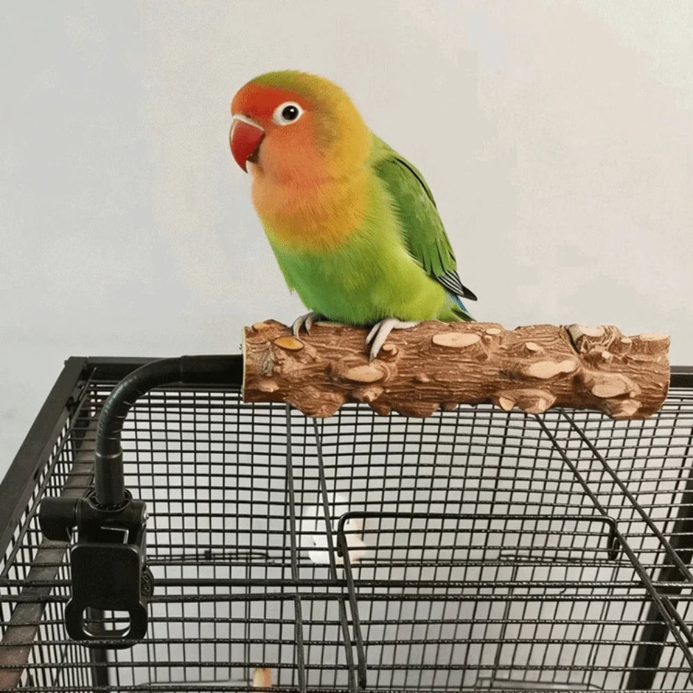 Wooden Parrot Perch Stand – Bendable Adjustable Bird Stand