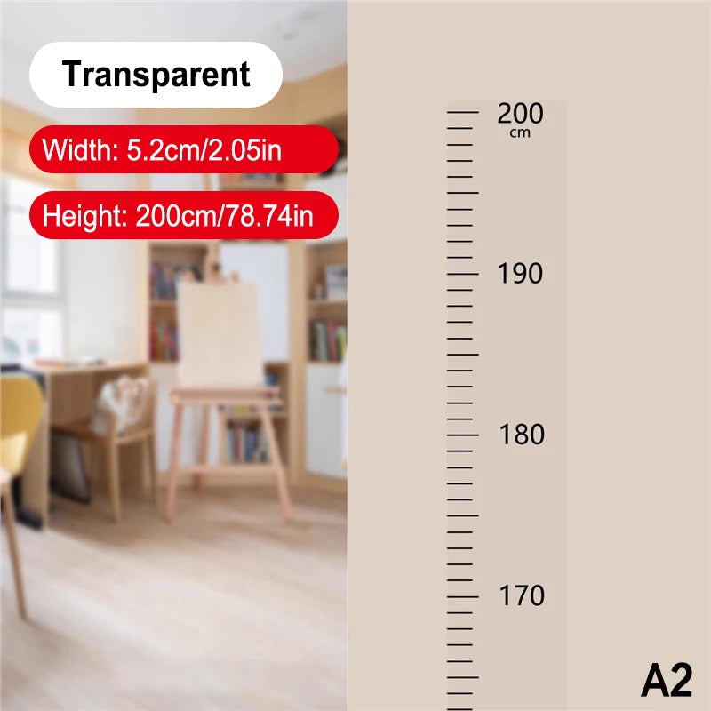 Kids Height Measurement Wall Sticker – Removable, Up to 200cm