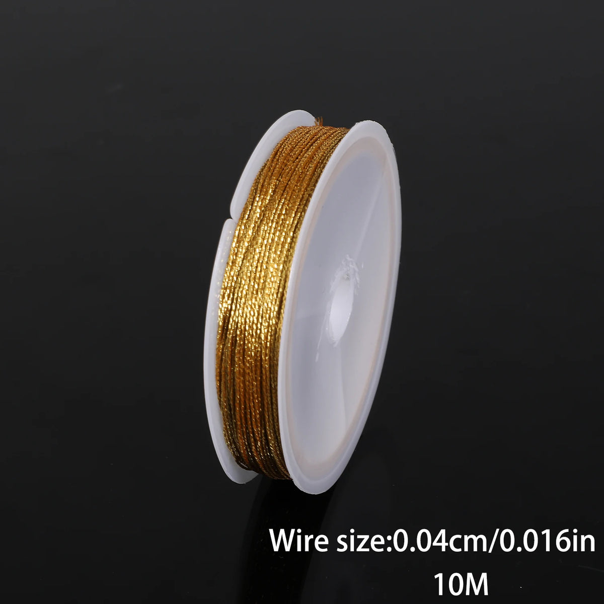 Polyester Jewelry Cord 0.4mm | 10M Golden Silver Thread Spool