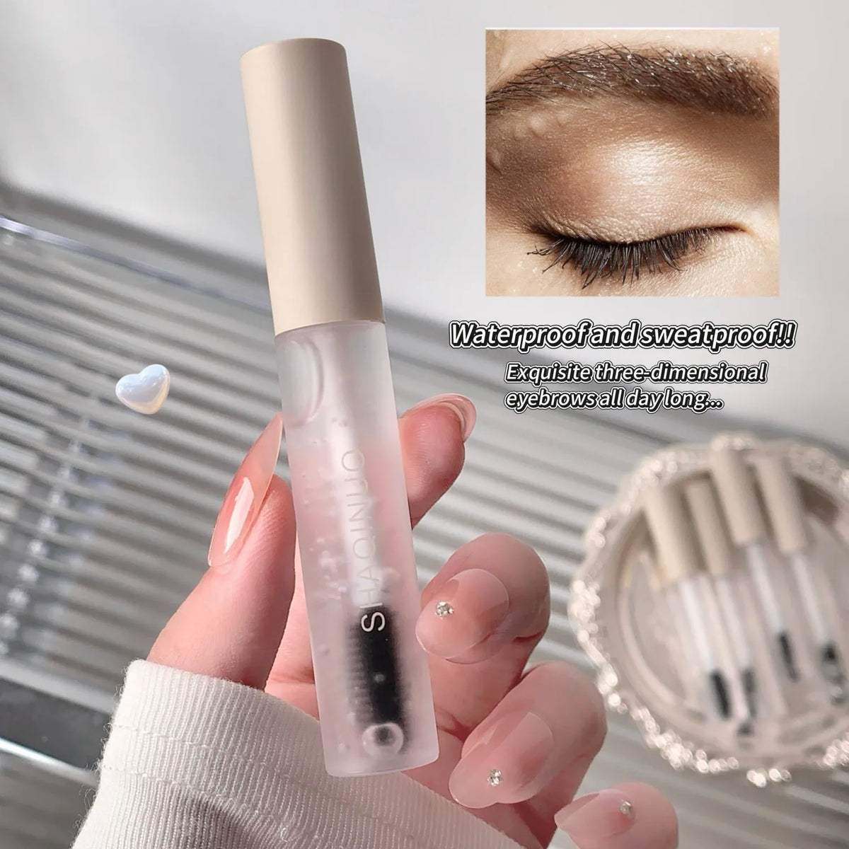 SHAQINUO Clear Eyebrow Gel – Waterproof 3D Brow Lamination