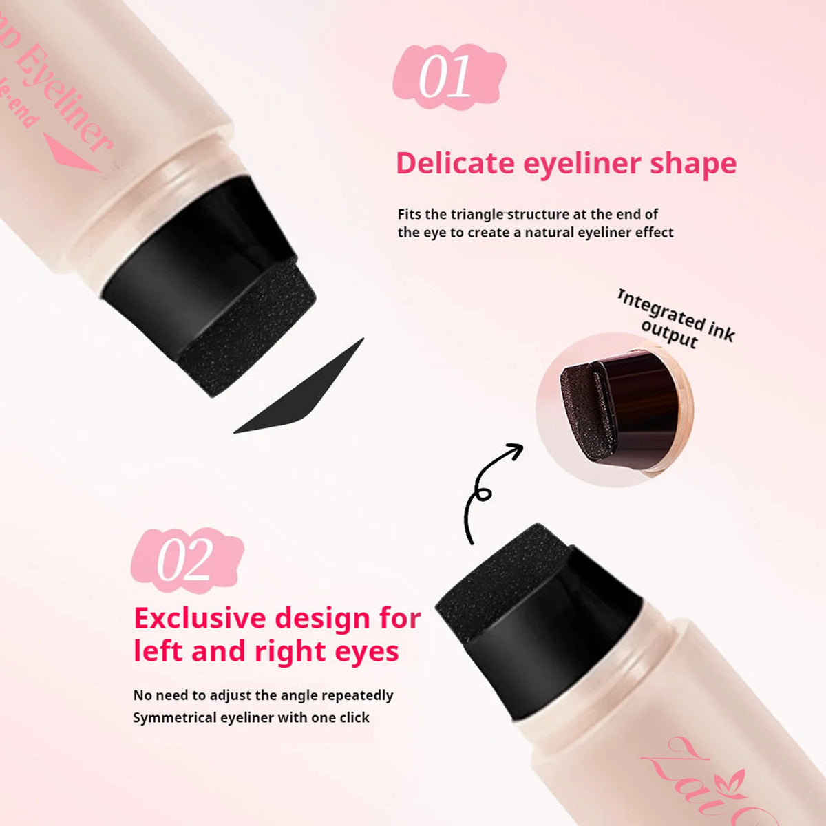 ZaiDoc Stamp Eyeliner Pen 2 Pcs – Cat Eye Liner Black Brown