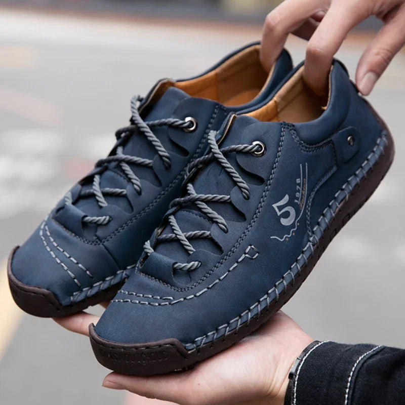 Men's Handmade PU Leather Loafers – Soft Sole Casual Shoes