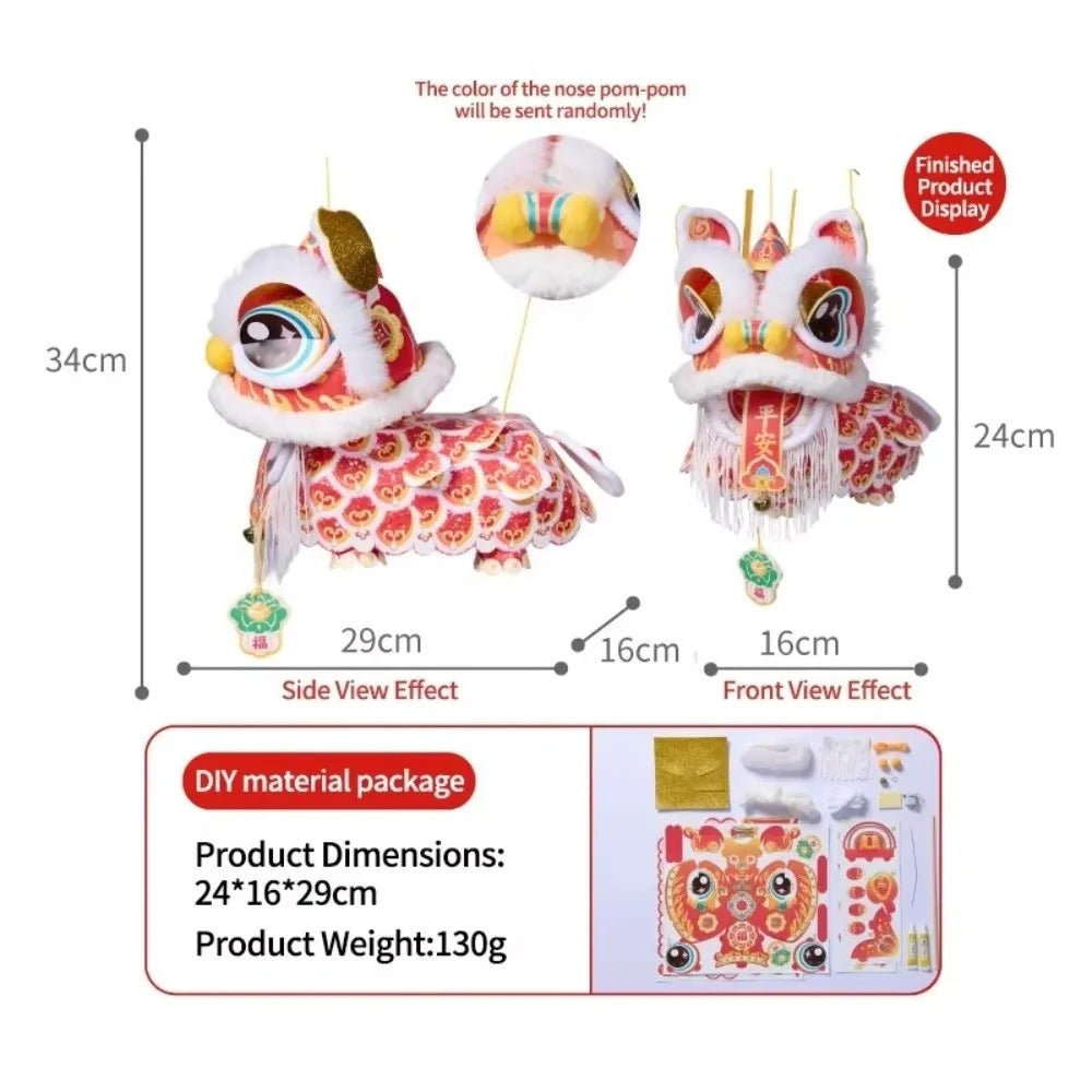 DIY Lion Dance Lantern Kit – New Year Hanging Ornament & Tassel