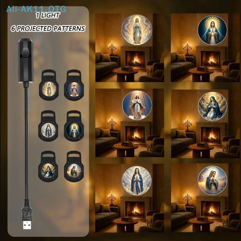 USB Religious Projection Light – 12 Sacred Pattern Slides