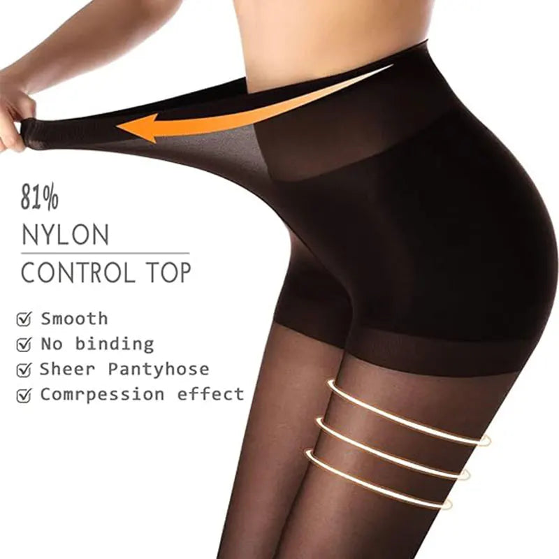 Women's Sheer Control Top Pantyhose 20D Nylon – 2 Pairs