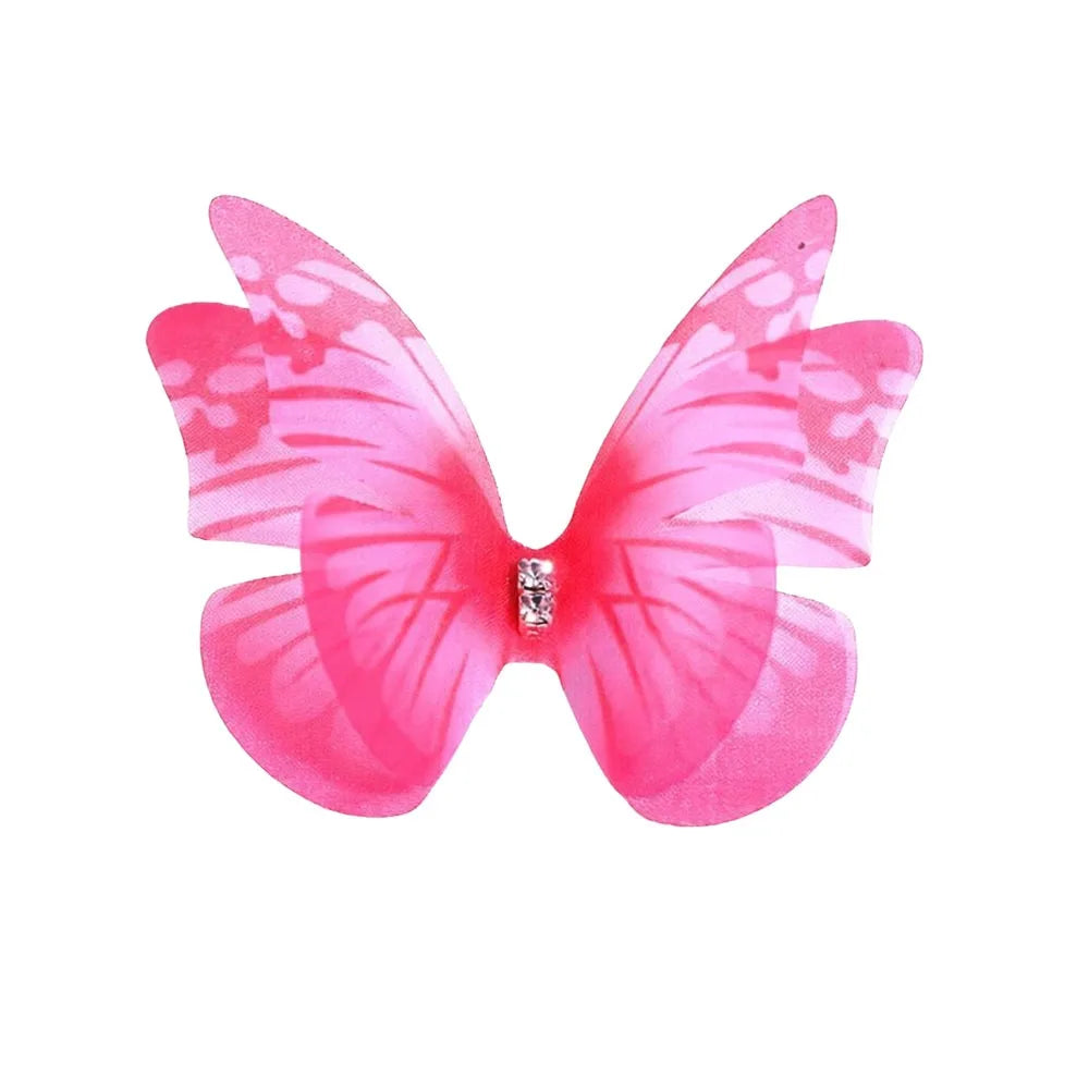50-Pack 3D Organza Butterfly Appliques – Colorful Mesh Patches