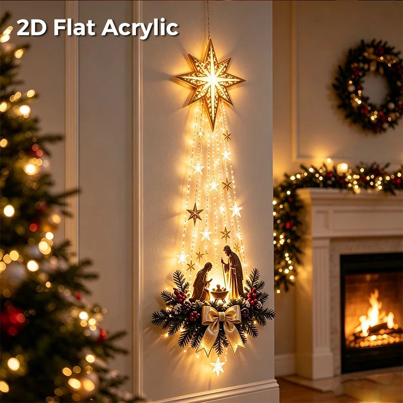 Christmas LED Cascading Waterfall Wall Light | Warm White Glow