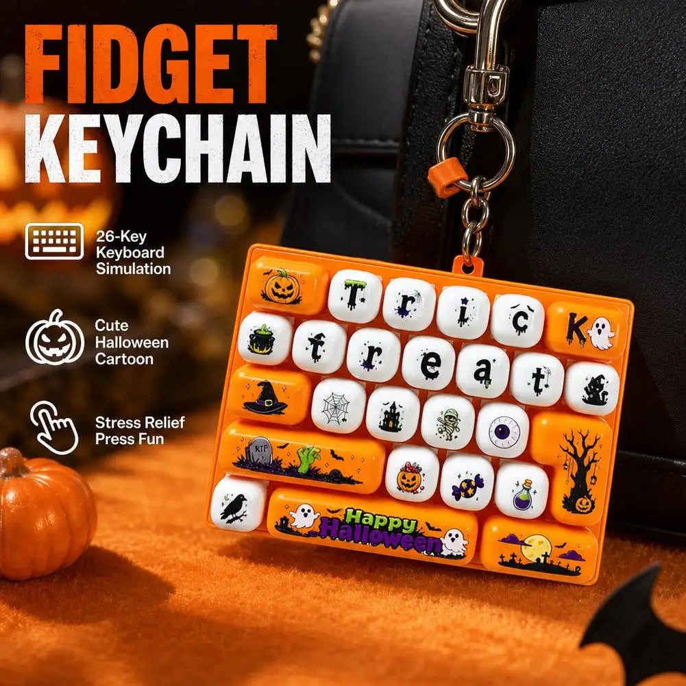 Halloween 26-Key Keyboard Fidget Keychain Pendant Toy | Tactile