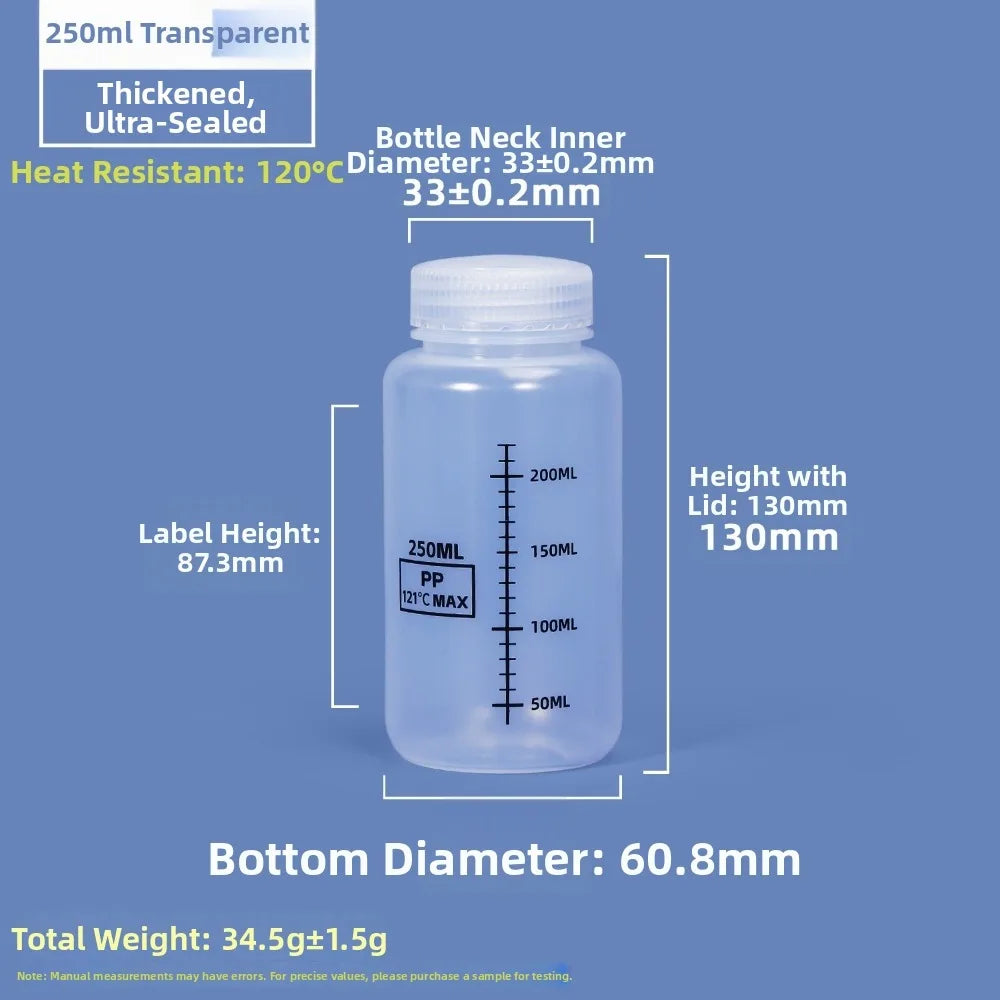 Wide Mouth Reagent Bottle Transparent Plastic 30–1000ml