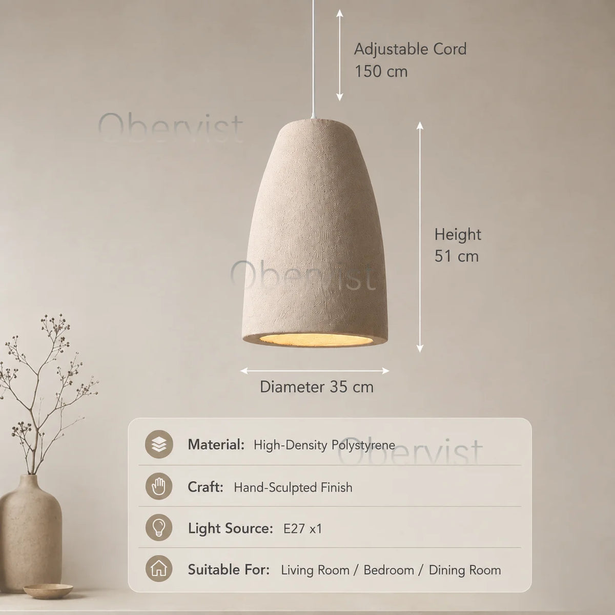 Wabi Sabi Travertine Pendant Light | Minimalist Stone Hanging Lamp