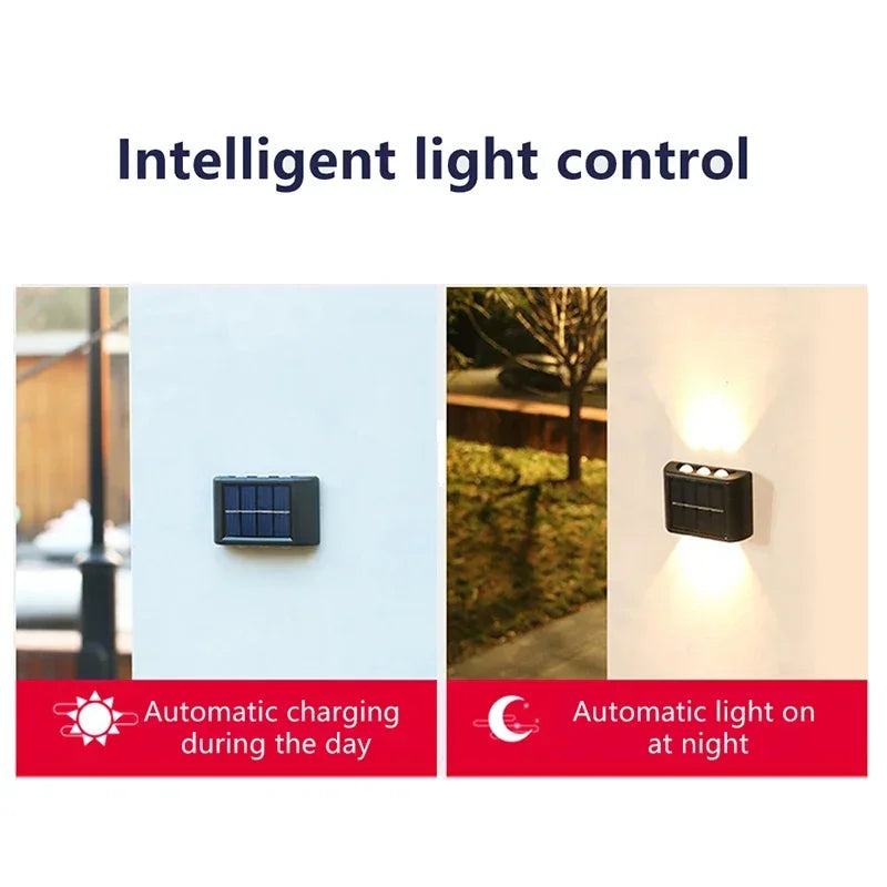 Solar Outdoor Wall Light IP65 Waterproof LED Up & Down Lamp