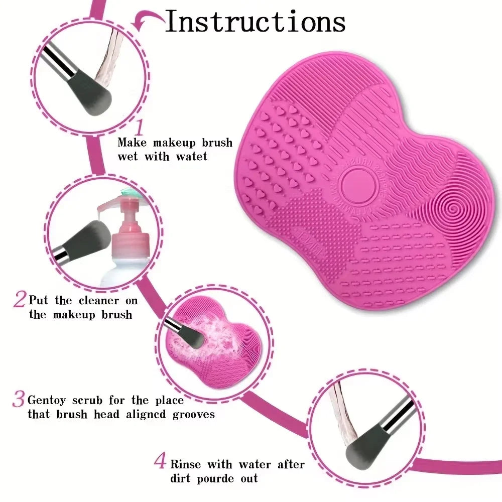 Silicone Makeup Brush Cleaning Pad & Scrubber Mat