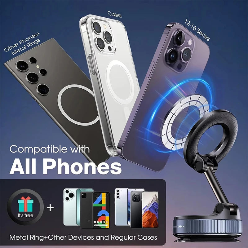 MagSafe Magnetic Car Phone Mount – 360° Rotating Holder