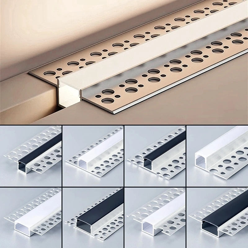 Recessed LED Aluminum Channel Profile Black Diffuser | Khelse