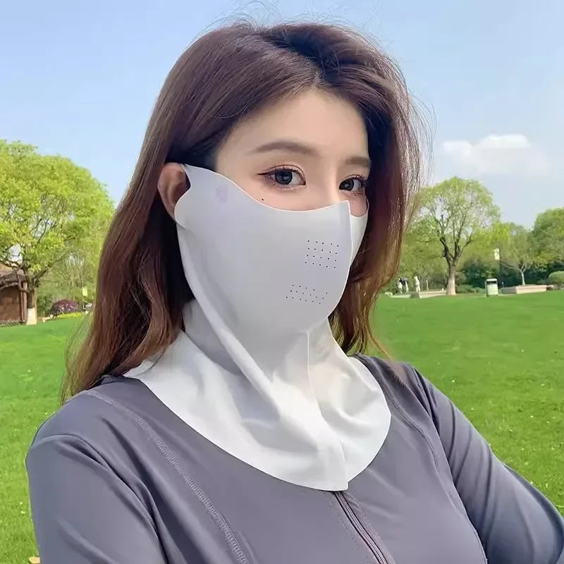 Women's Ice Silk Face Mask & Neck Scarf – UPF50+ UV Protection