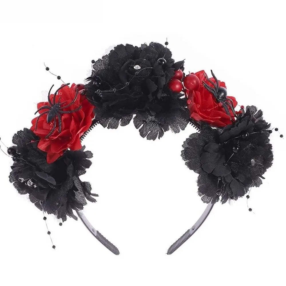 Spider Skull Halloween Flower Crown Headband – Women