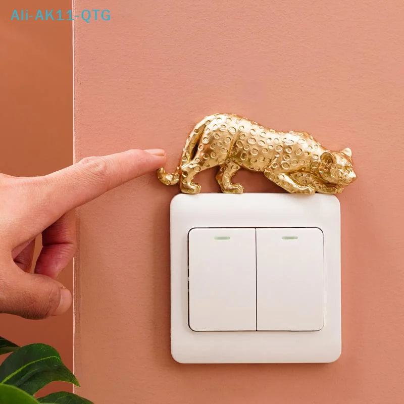 Leopard Resin Figurine Light Switch Wall Sticker | Home Décor