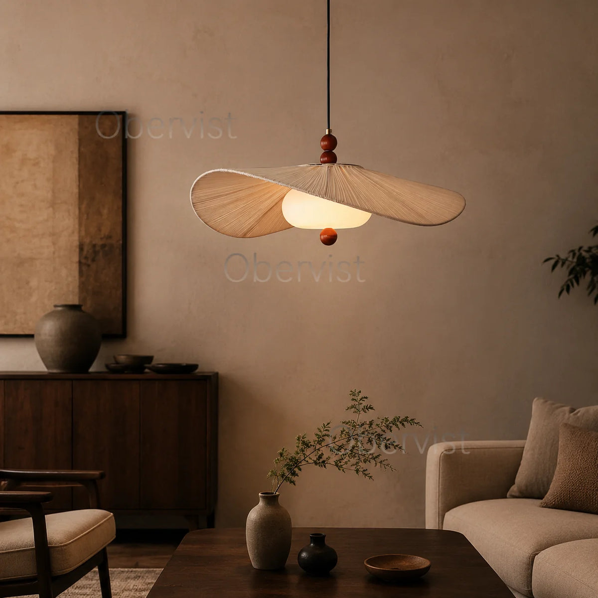 Wabi Sabi Wood Glass Pendant Chandelier – E27 Retro Hanging Light