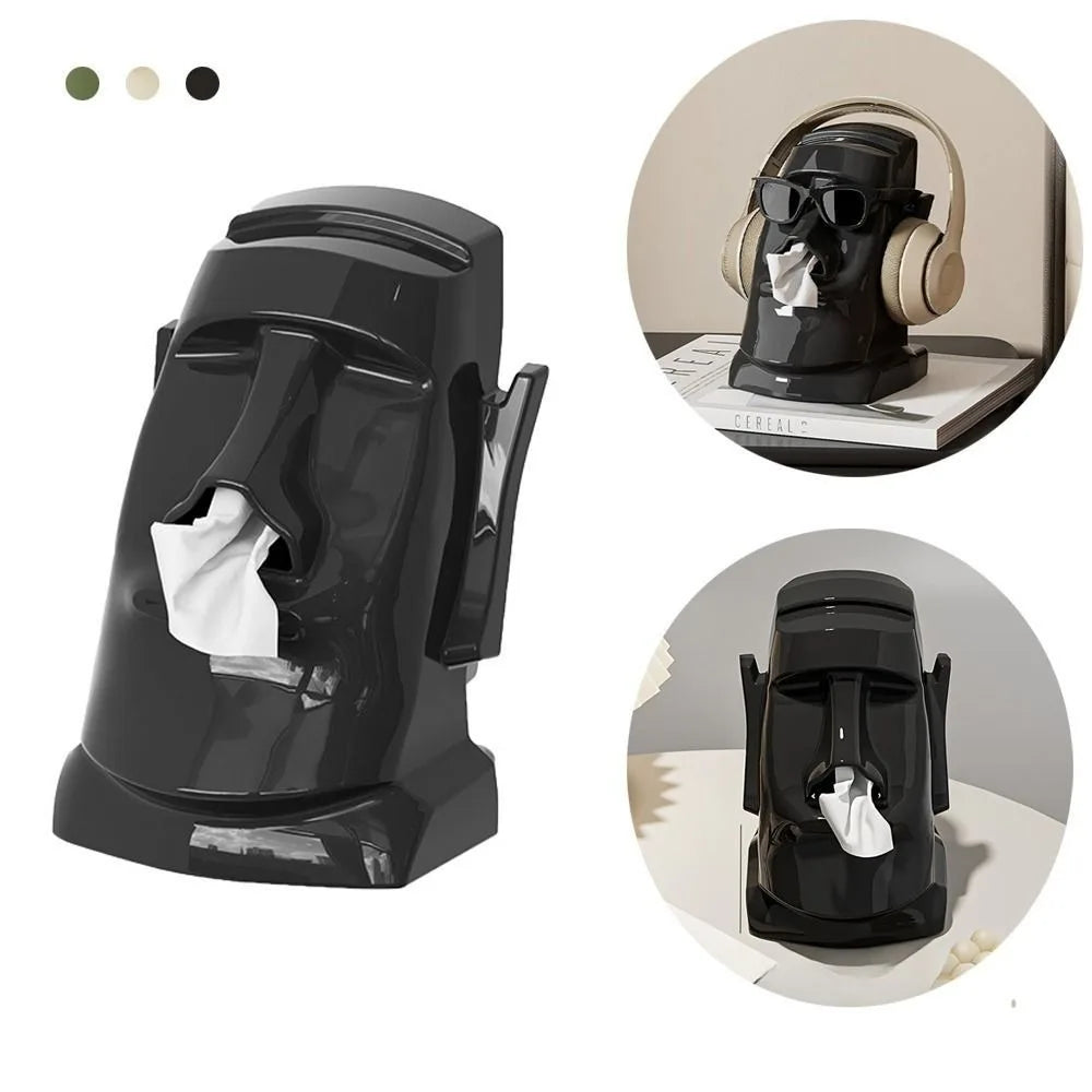 Moai Statue 3-in-1 Tissue Box & Desktop Organizer | ABS