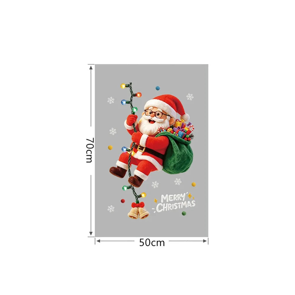 Christmas Window Stickers – Santa Snowman Snowflake PVC Decals