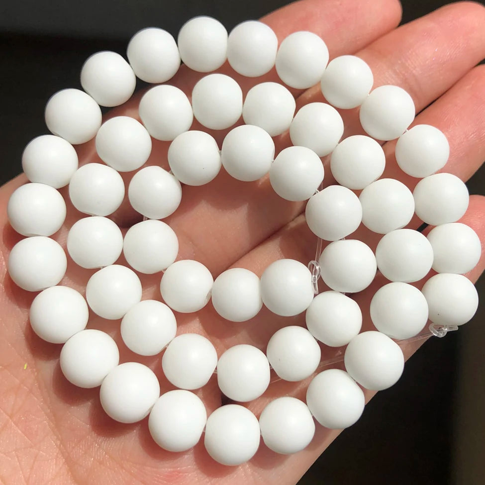 White Howlite Round Beads 4–12mm | 15" Strand Jewelry Making