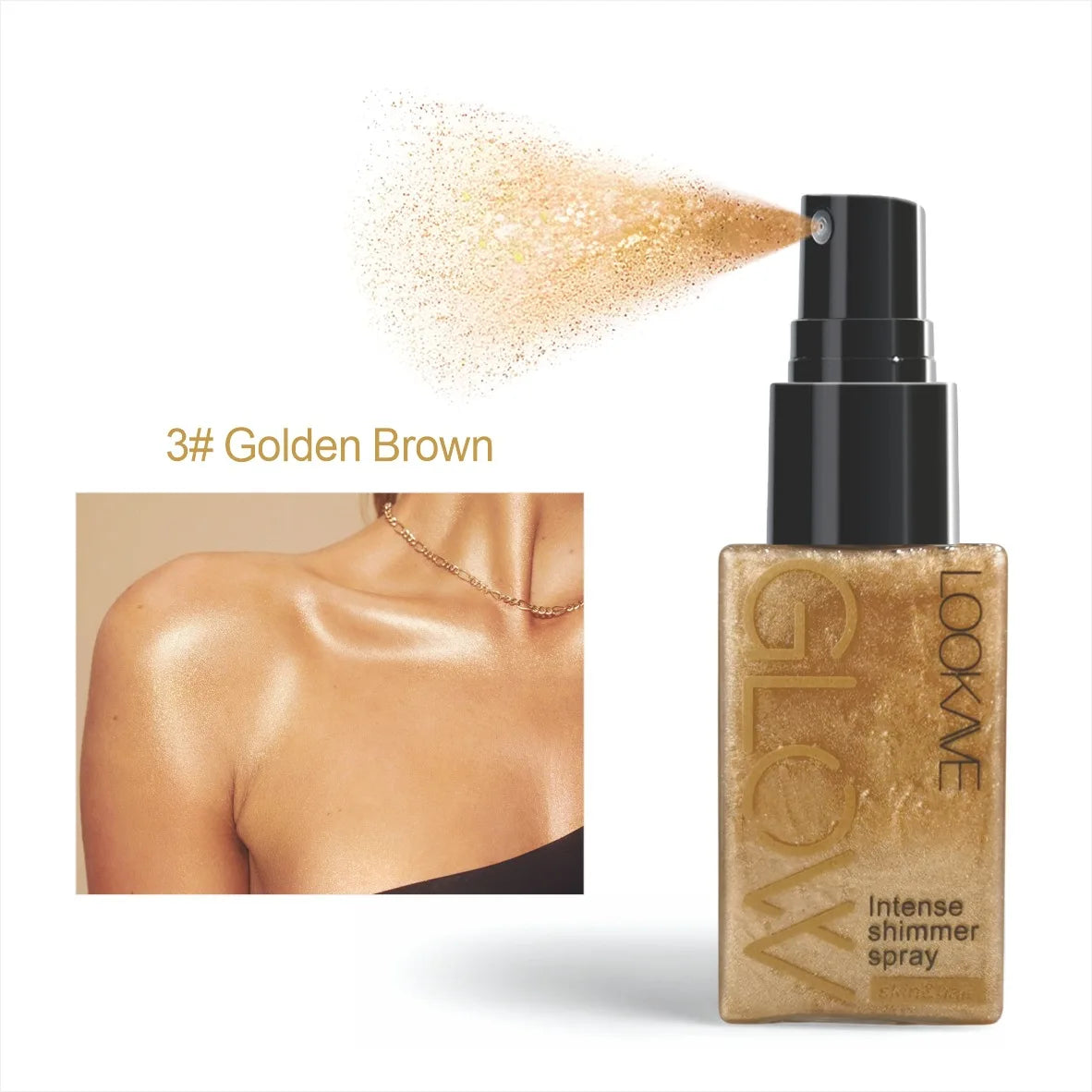 Shimmer Oil Spray – Gold Bronze Body & Face Liquid Highlighter