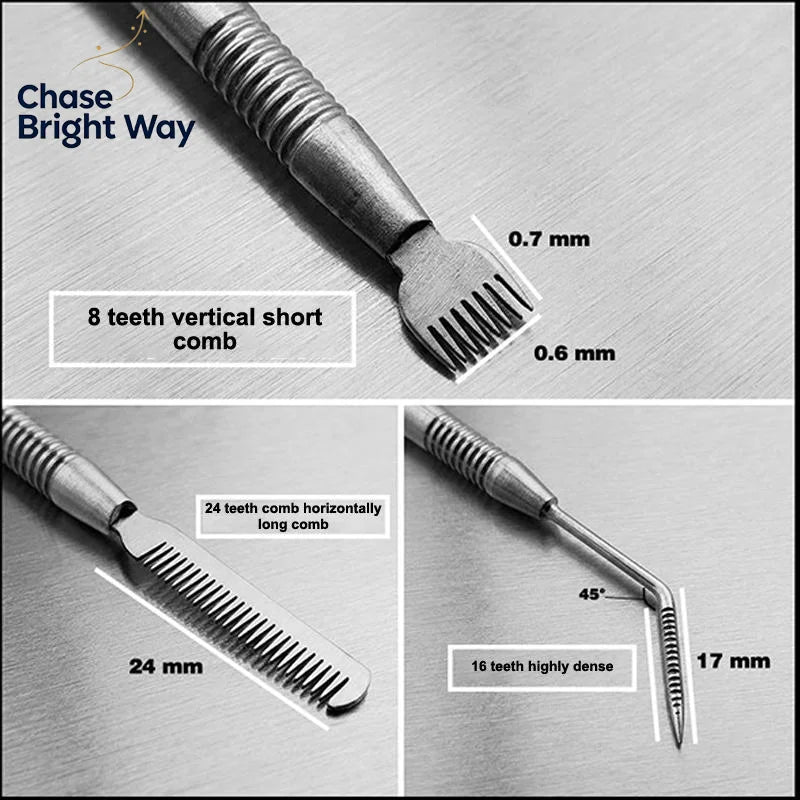 Stainless Steel Eyelash Comb & Perming Stick – Dual Head