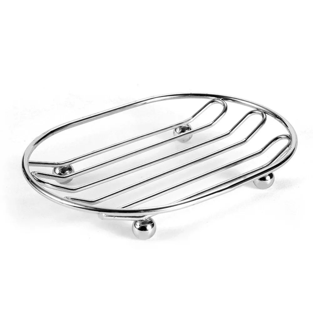 Stainless Steel Self-Draining Soap Dish Rack – Silver