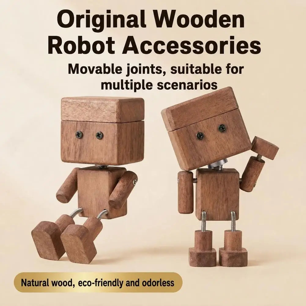 Wobbly Wooden Robot Car Vent Air Freshener & Dashboard Ornament