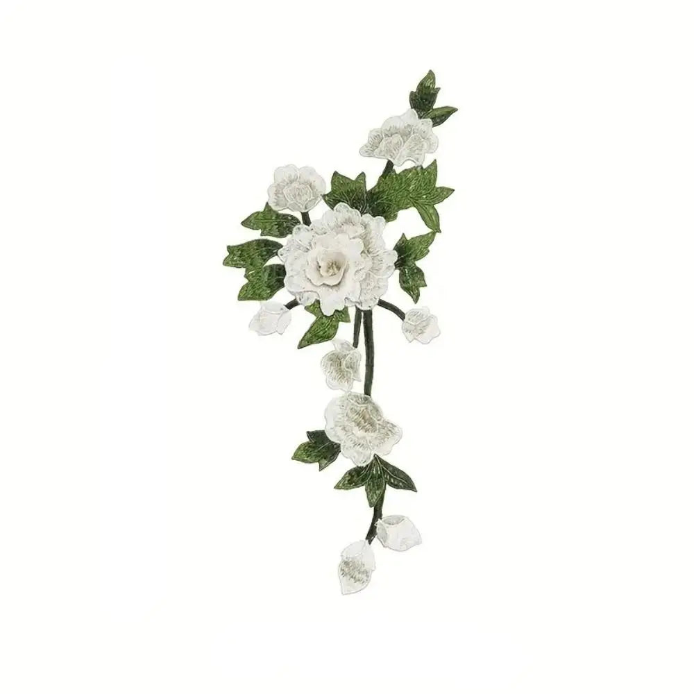 3D Floral Embroidery Applique Patch Pair – DIY Wedding Decor