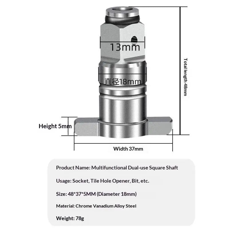 1/2" Magnetic Hex Shank Square Drive Adapter for Power Drills