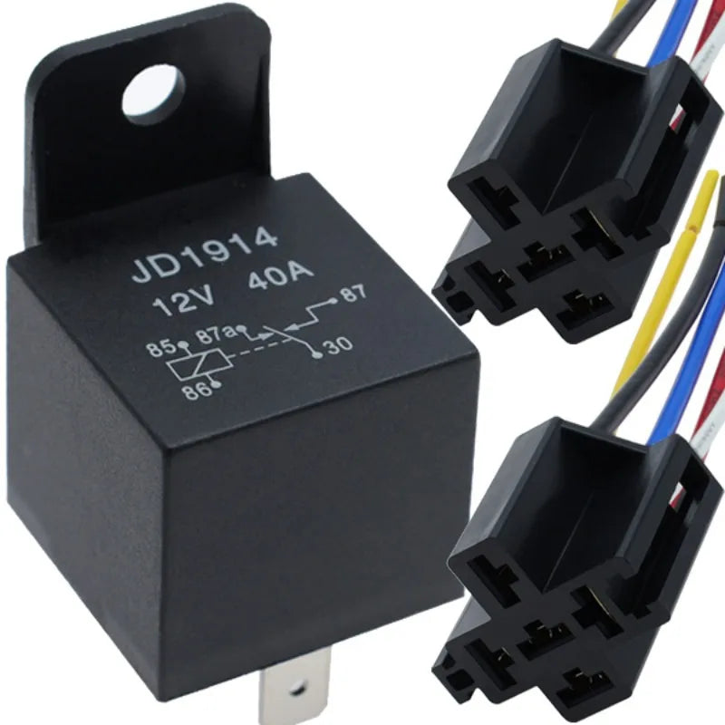 12V/24V 5-Pin 40A Car Relay with Socket & Harness – SPDT JD1914