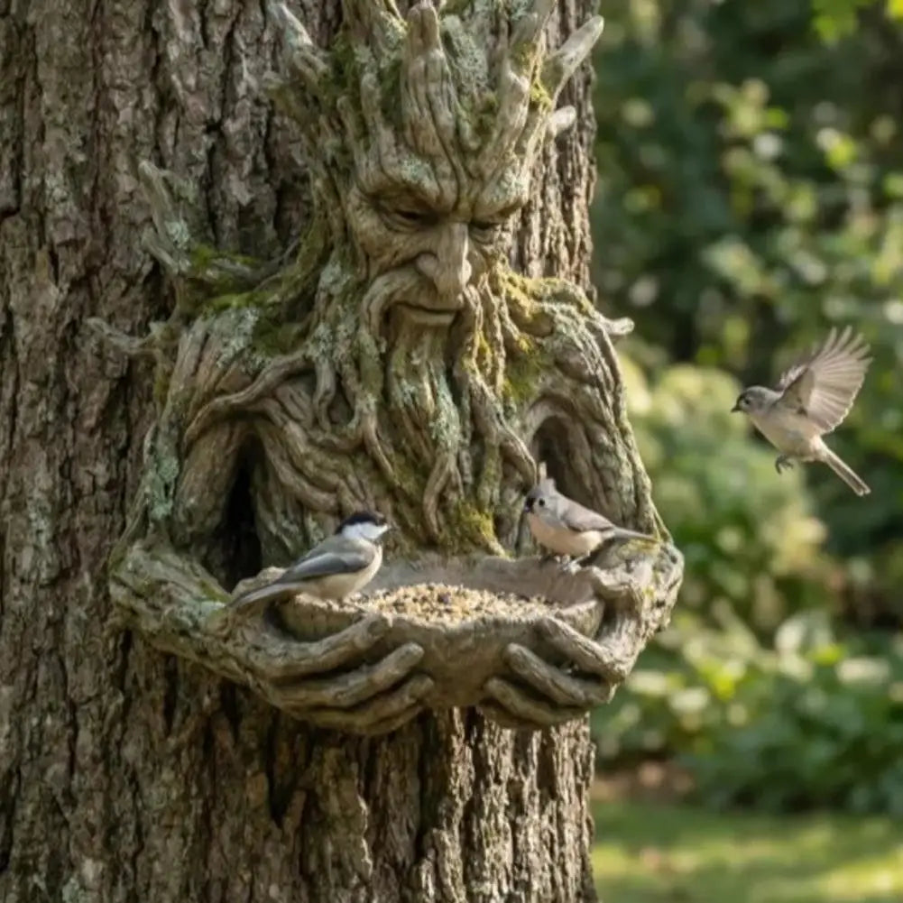 Tree Spirit Bird Feeder – Weatherproof Resin Garden Sculpture