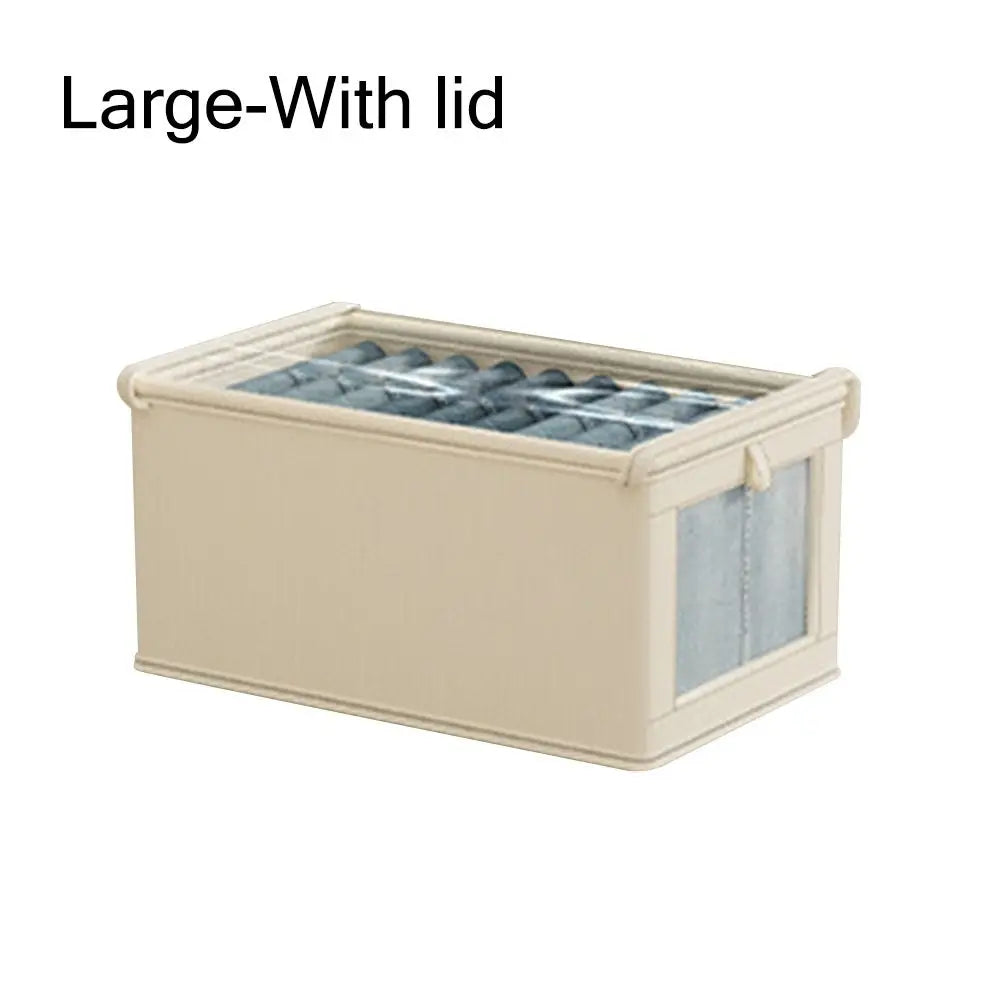 Visual Clothes Storage Box with Lid – Dustproof Drawer Organizer