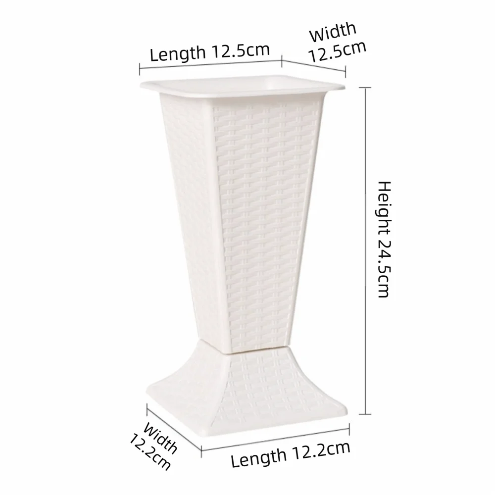 Nordic Minimalist White Plastic Flower Vase | Desktop Decor