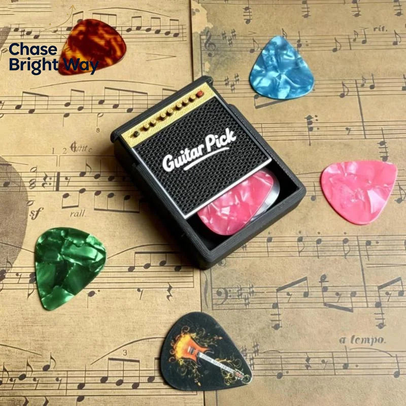 Guitar Pick Holder Keychain Box – Holds 3–5 Picks | Travel