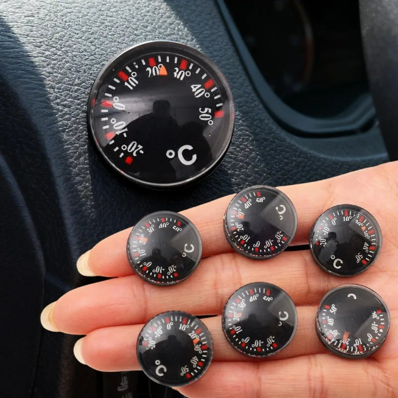 Mini Circular Dial Thermometer – Waterproof ABS, Car & Home