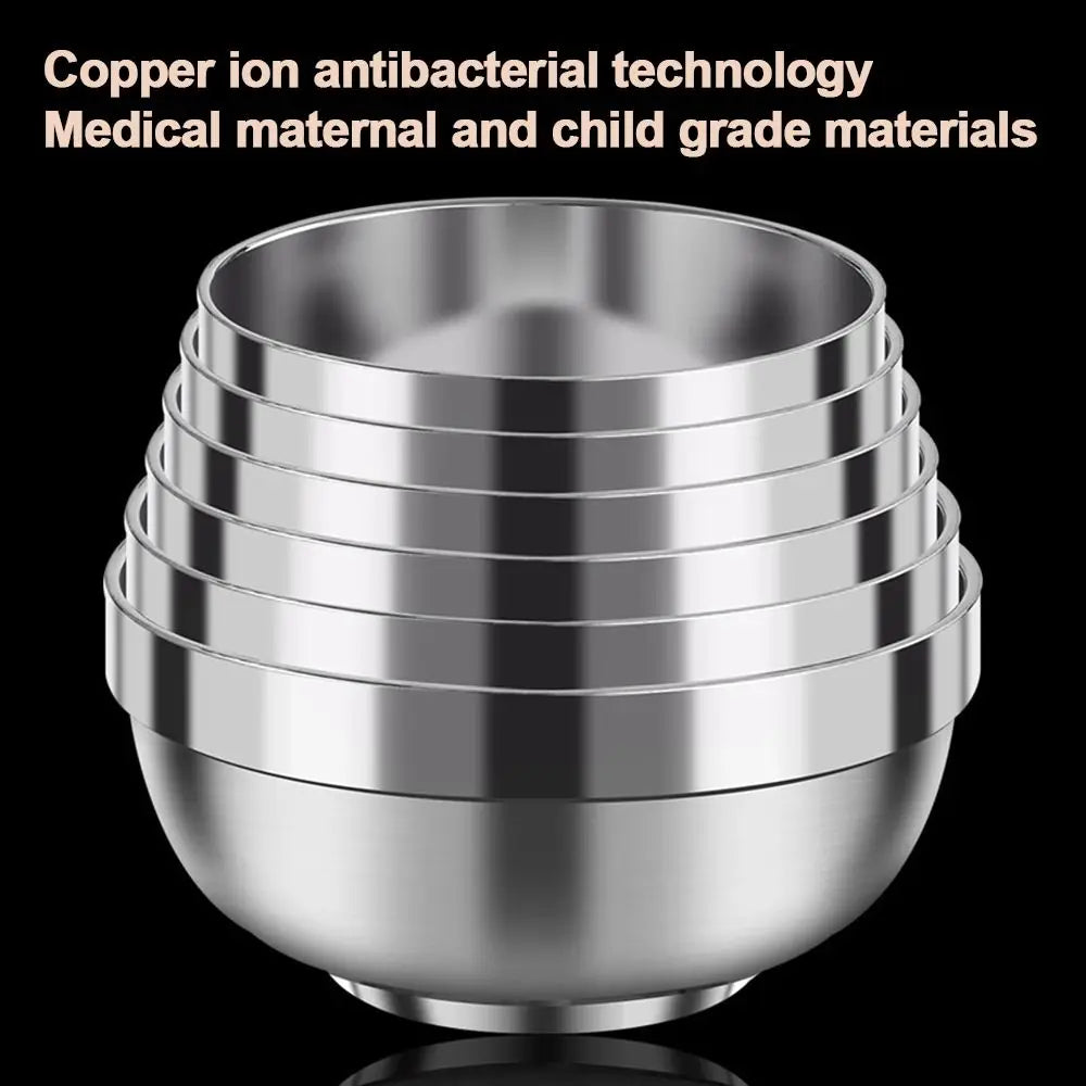 316 Stainless Steel Double-Wall Insulated Bowl – Anti-Scald