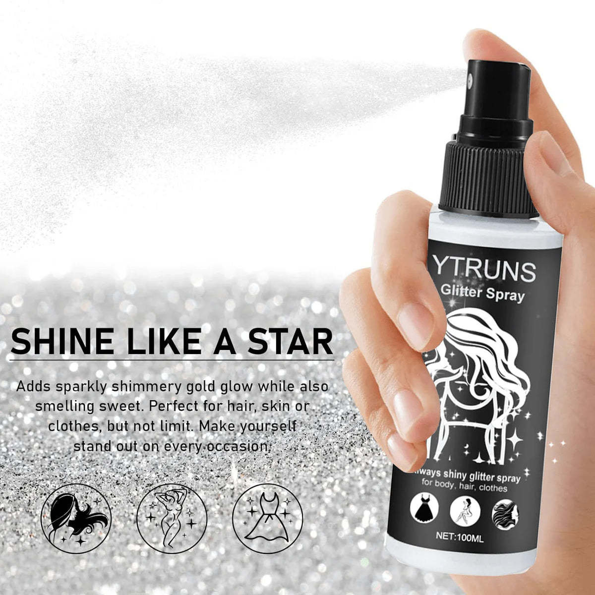 SAMMY 100ml Glitter Spray – Body, Hair & Clothes Shimmer