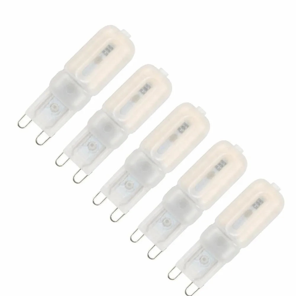 5-Pack G9 LED Bulb T4 Dimmable 5W 350LM Bi-Pin – Warm & White