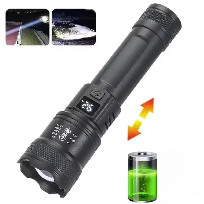 XHP70 Tactical Flashlight USB-C Rechargeable – 2300 Lumens