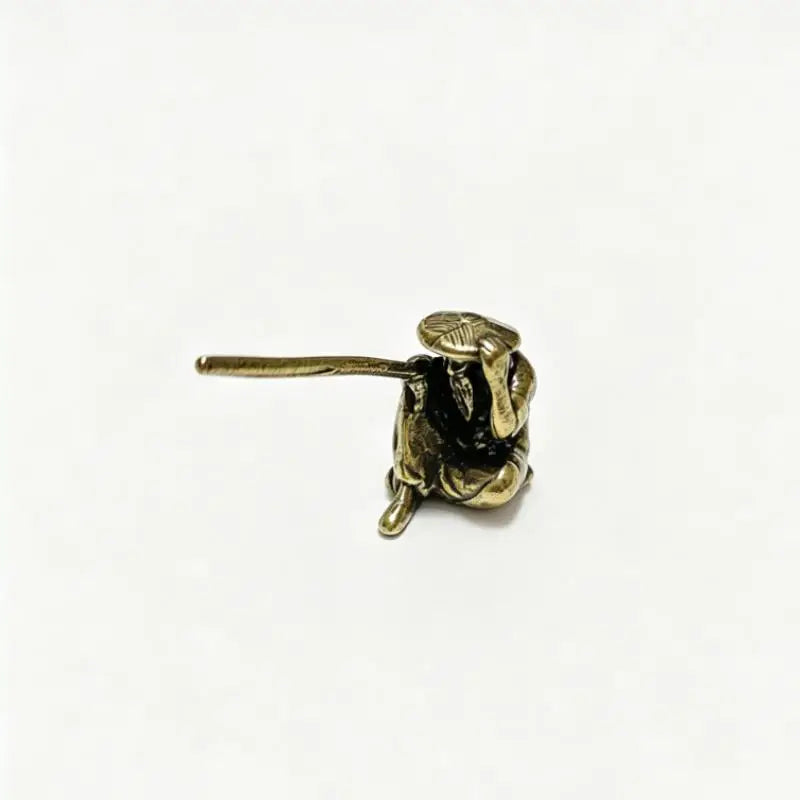 Vintage Brass Fisherman Mini Statue | Bonsai Zen Garden Decor