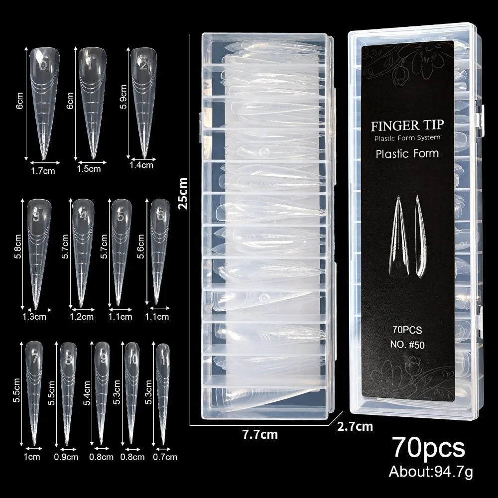 Gel Dual Nail Forms 70/140/150Pcs – 14 Sizes Reusable Molds